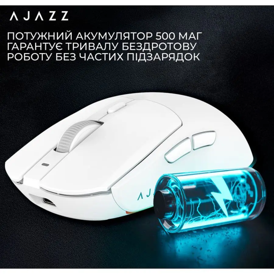 Ігрова миша Ajazz AJ-139W MC V2 Wireless/Bluetooth/USB ESports Gaming 12000dpi 35G White - фото 11