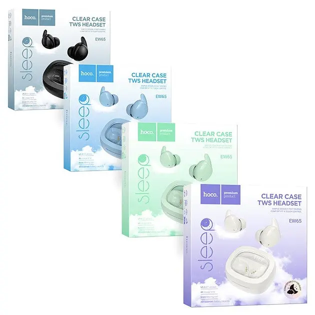 Навушники бездротові Hoco EW65 Shadow true wireless sleep BT headset Milky white білі - фото 5