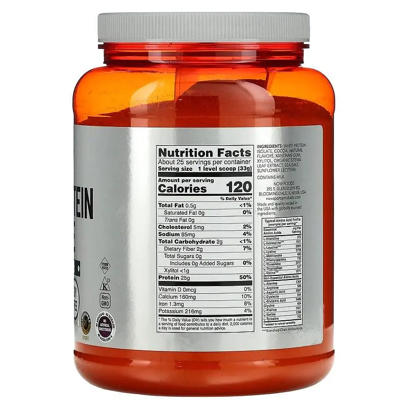 Ізолят сироваткового протеїну для спортсменів Now Foods Sports Whey Protein Isolate 816 г вершковий шоколад - фото 2