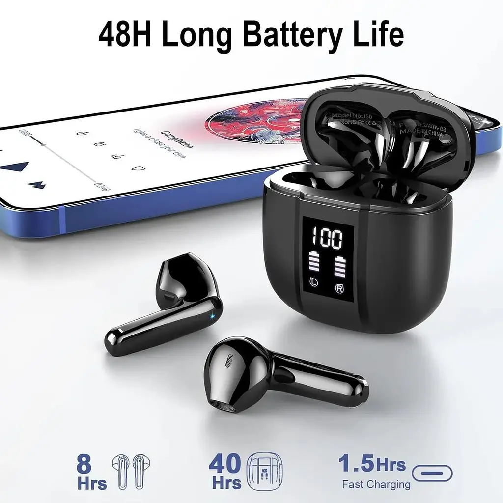 Бездротові навушники Renimer Bluetooth 5.3 з мікрофоном ENC - фото 3