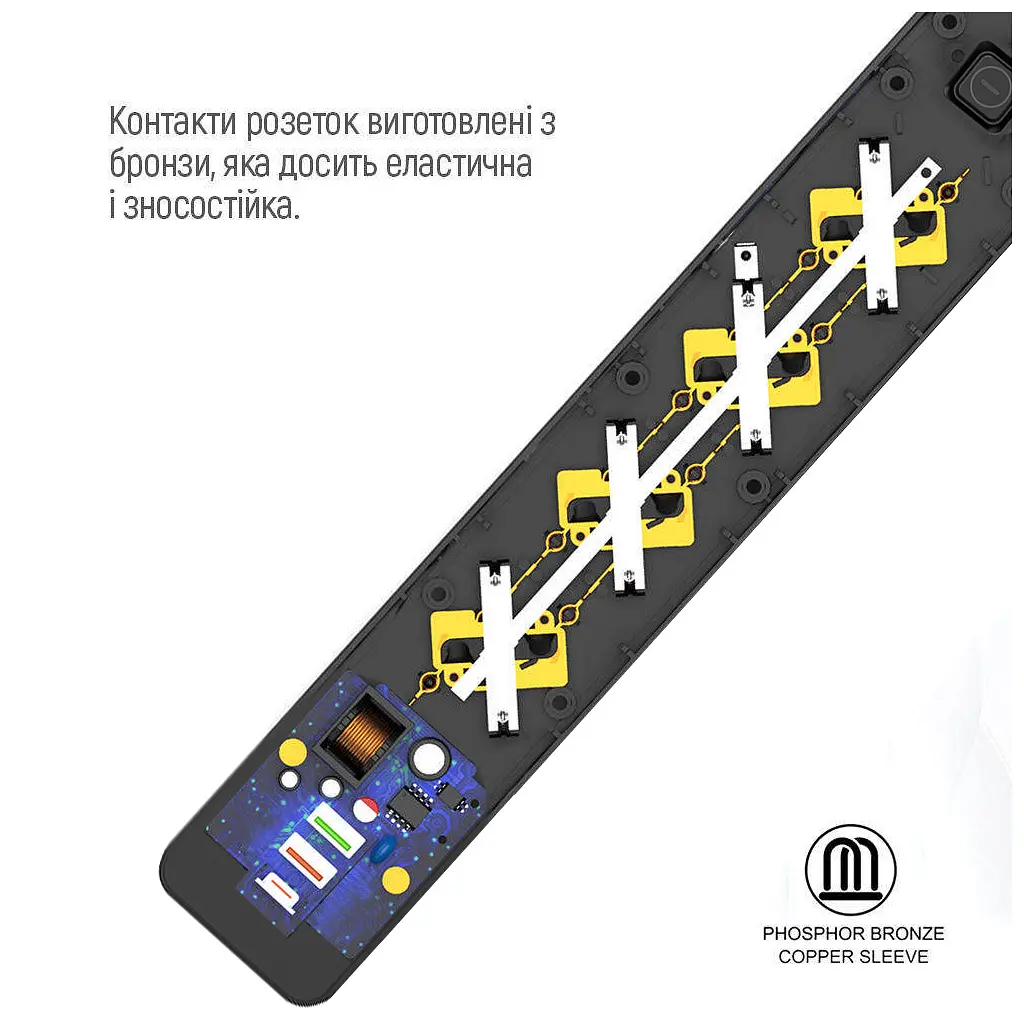 Мережевий фільтр живлення ColorWay CW-CHE435PDB, 4 розетки/3USB 5M (CW-CHE435PDB) - фото 2