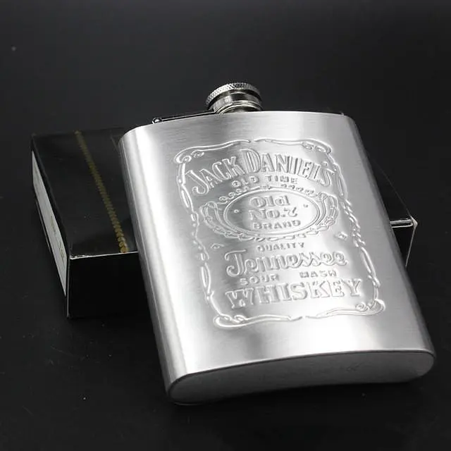 Металева фляга для алкоголю Jack Daniel's Джек Деніелс 0.2 л подарункова фляжка для віскі або коньяку - фото 2