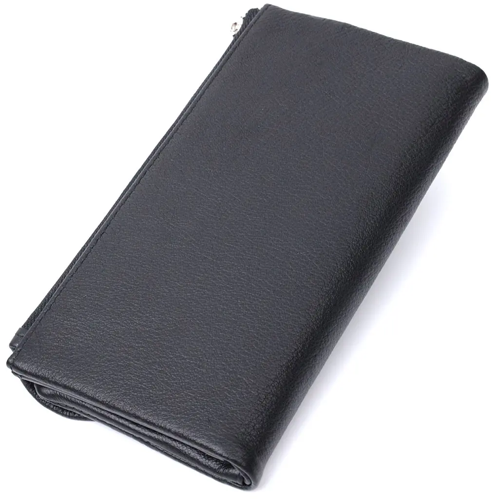 Жіноче портмоне з блоком для карт з натуральної шкіри ST Leather 22698 чорне - фото 2