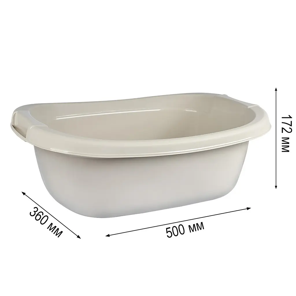 Таз Stars Plast овальний бежевий 15 л (94037/беж) - фото 2