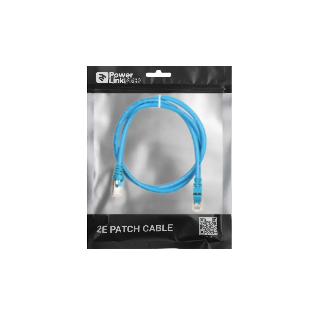 Патч-корд 1м S/FTP Cat 6 CU PVC 26AWG 7/0.16 blue 2E (2E-PC6SFTPCOP-100BL) - фото 3