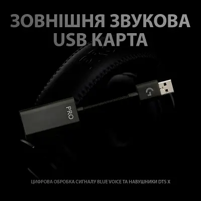 Наушники Logitech G PRO X Gaming Headset BLACK USB (981-000818) - фото 6