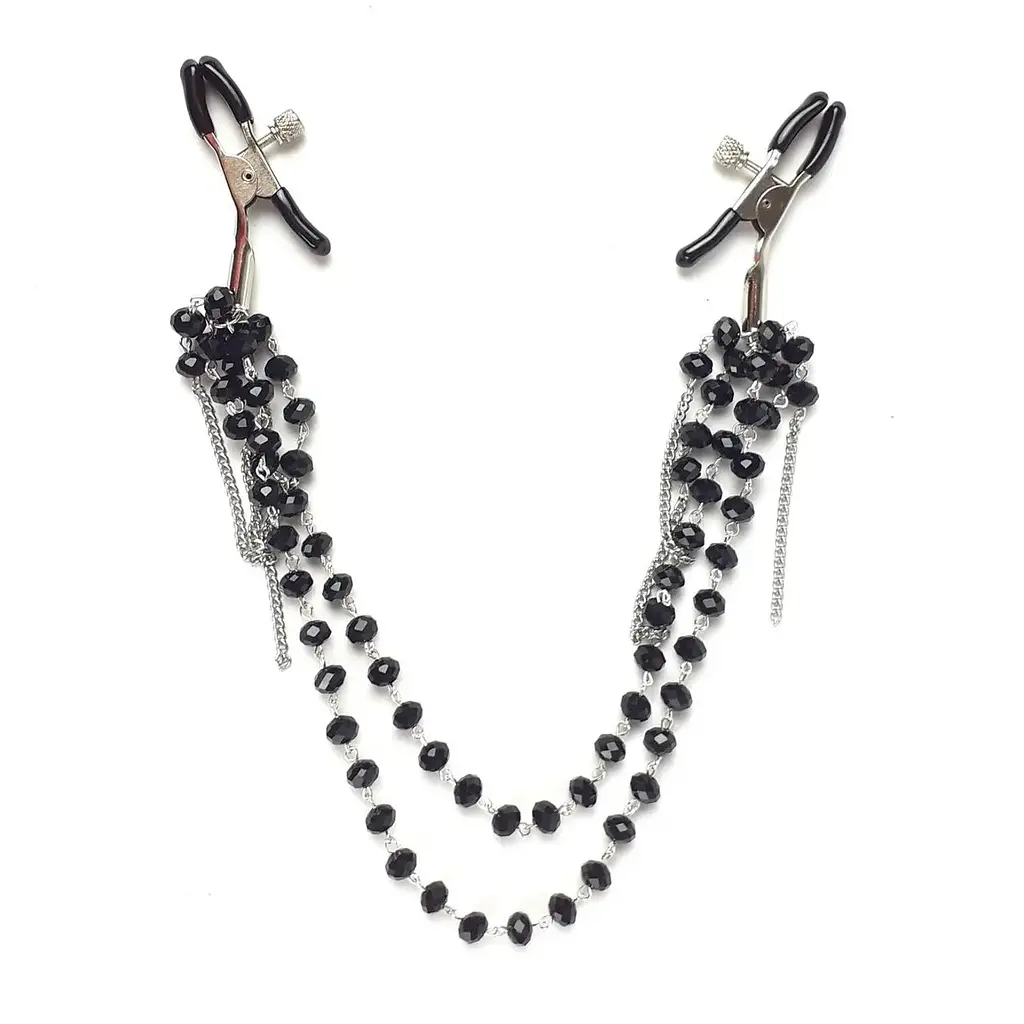 Затискачі для сосків з декоративною підвіскою Art of Sex - Nipple clamps Afina Black