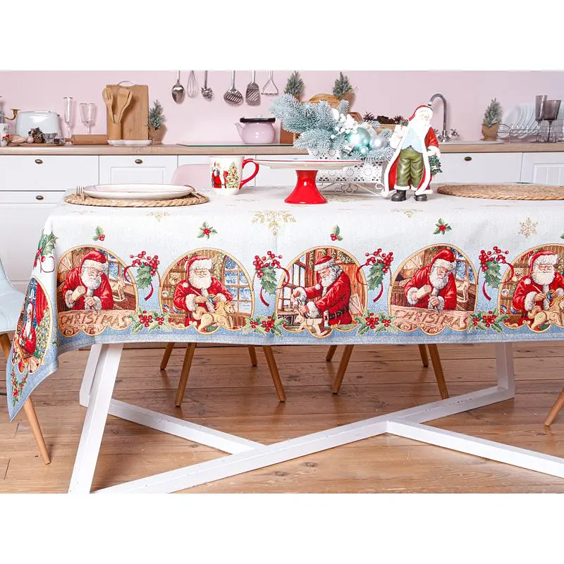 Скатертина Lefard Home Textile Hamlet гобеленова новорічна з люрексом 100х100 см (716-016) - фото 2