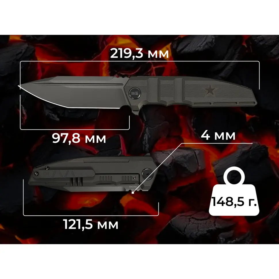 Ніж складаний туристичний Weknife Breach (9.8 см) Bohler M390 / Titanium вугільно-сірий - фото 13