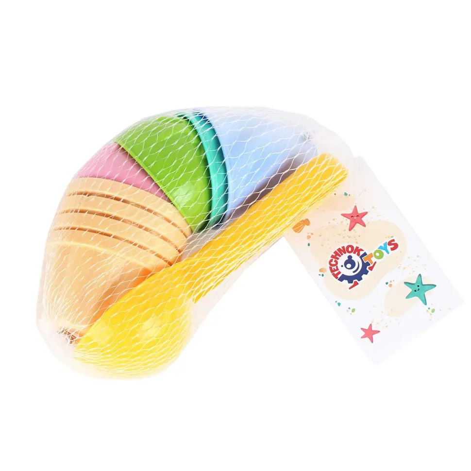 Игрушка Набор для игры с песком ТехноК 6610TXK, 4 формочки и ложечка - фото 2