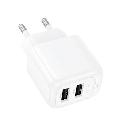 Сітчастий зарядний пристрій HOCO CS51A Surplus dual-port charger 2USB/2,4A білий - фото 3
