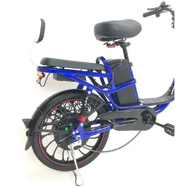 Электровелосипед Minako V4 PRO двухместный 800W/60V/24Ah с задним амортизатором синий - фото 6