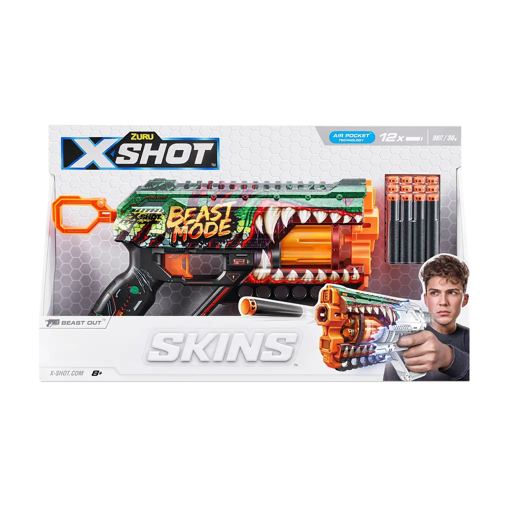Швидкострільний бластер Zuru X-Shot Skins Griefer Beast Out, 12 патронів (36561A) - фото 8