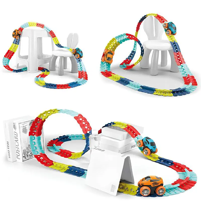 Интерактивный трек с инерционной машинкой SHT 388 Changeable Trak (184pcs/1CAR) Colorful Epik - фото 1