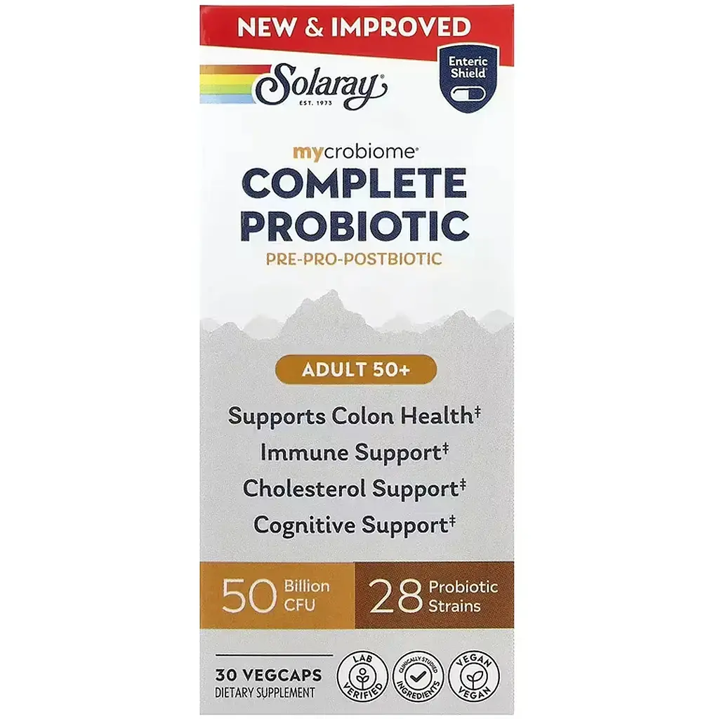 Комплекс пробіотиків Solaray Complete Probiotic Adult 50+ 30 веганських капсул - фото 2