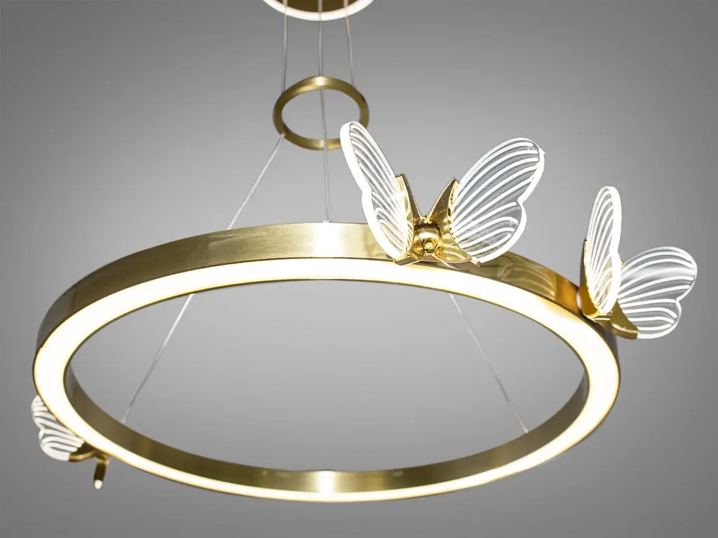 Підвісний світильник LED Diasha 6185G Метелик, 35W, золото, сучасний стиль, висота 185 см, діаметр 65 см - фото 3