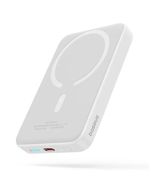 Портативне бездротове ЗУ - зовнішній акумулятор Baseus Magnetic Mini 20W 10000 mAh (PPCX070002) білий - фото 3