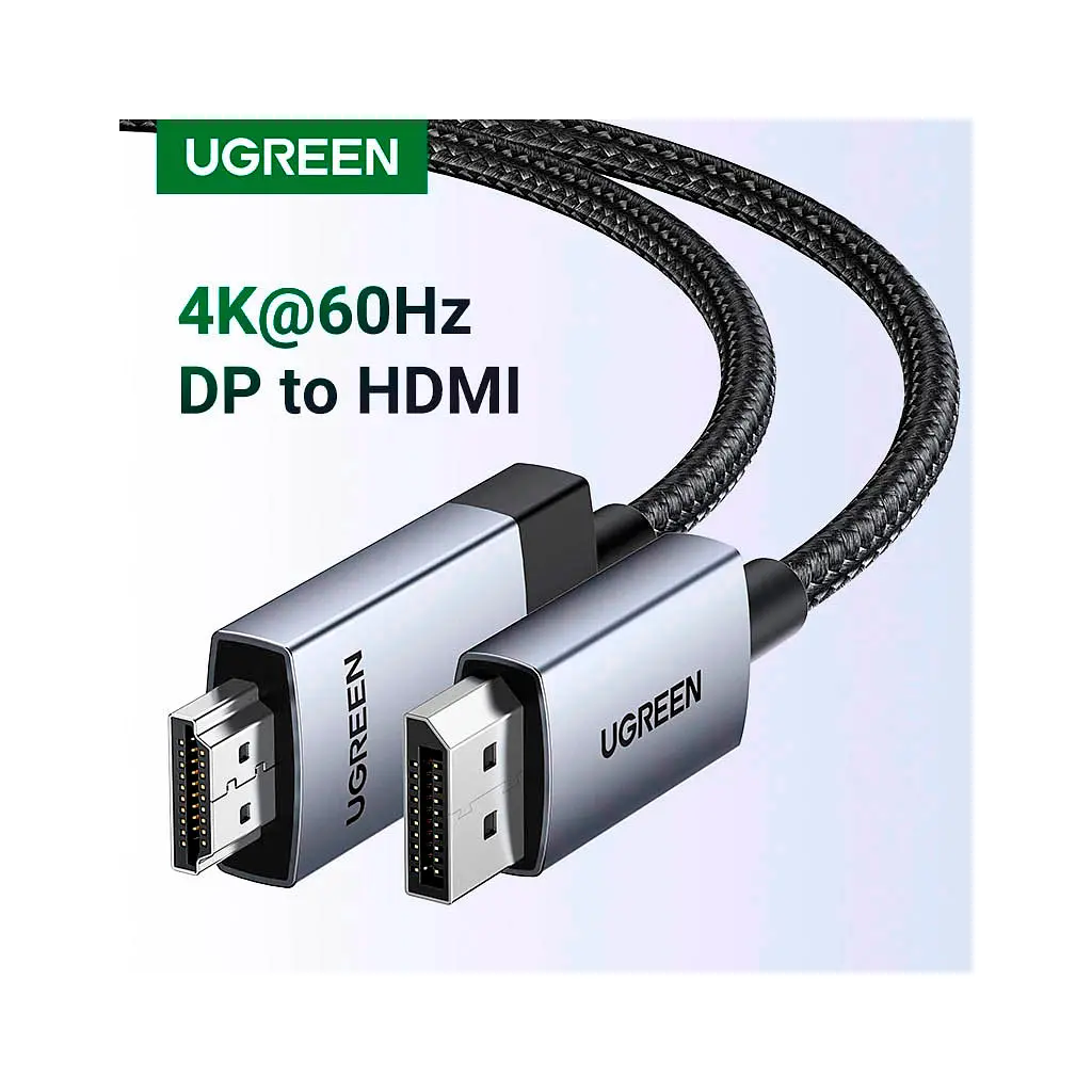 Кабель мультимедійний DisplayPort M to HDMI M 1.0m V2.0 4K60Hz DP119 black Ugreen (15773) - фото 3