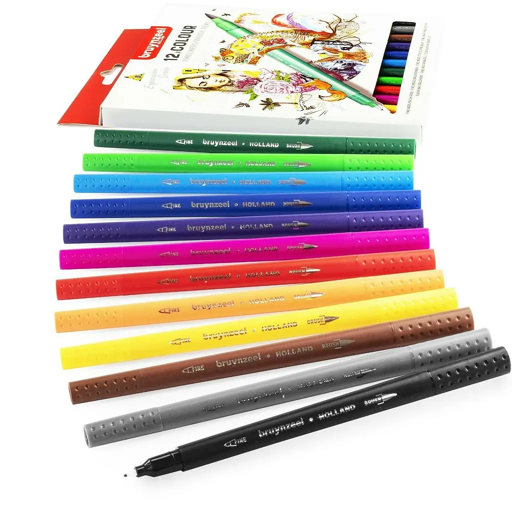 Набор линеров-кистей Bruynzeel BRUSHPEN двусторонних 12 шт. - фото 3