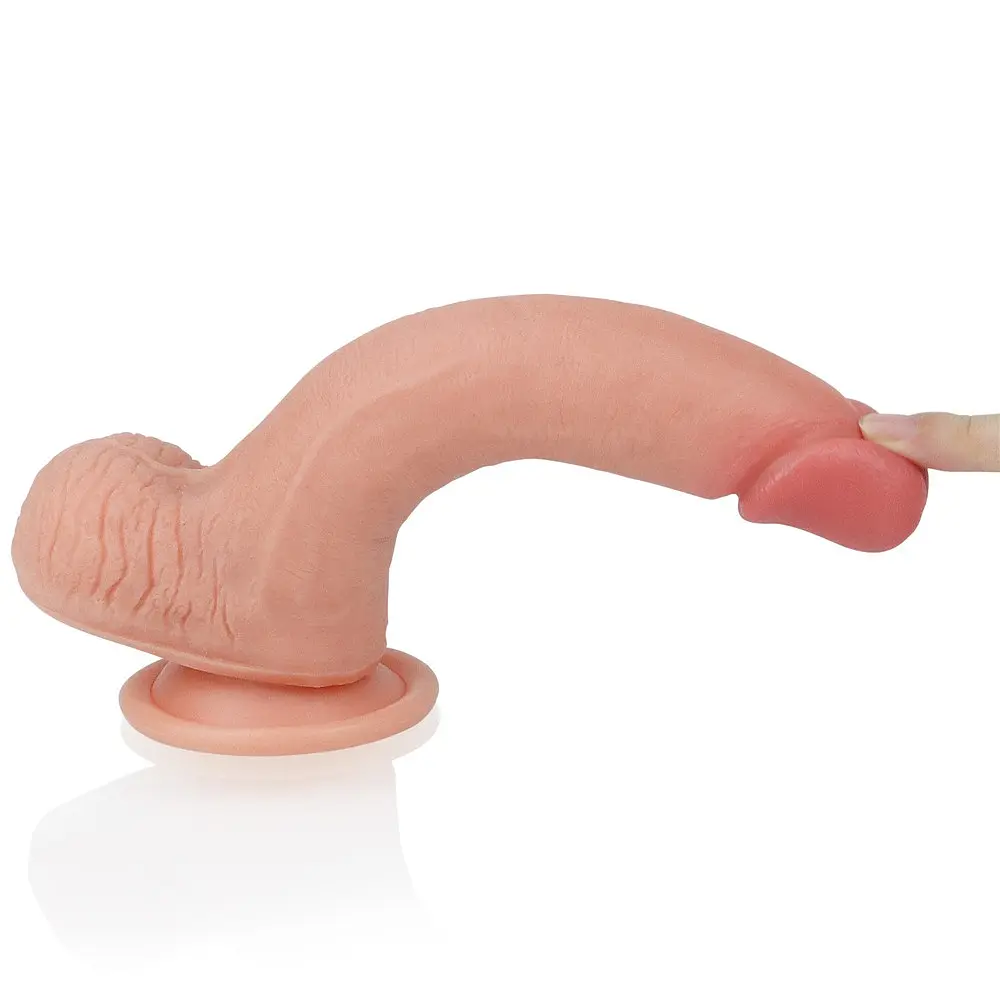 Фалоімітатор Dual layered Platinum Silicone 20.5 см тілесний - фото 4