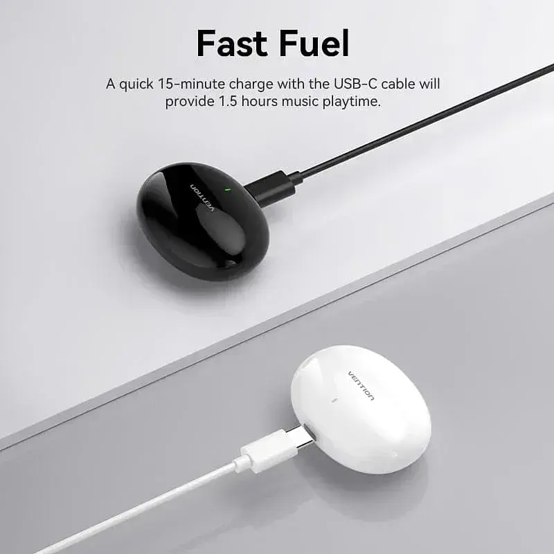 Наушники TWS Vention Elf Earbuds E01 White - фото 4