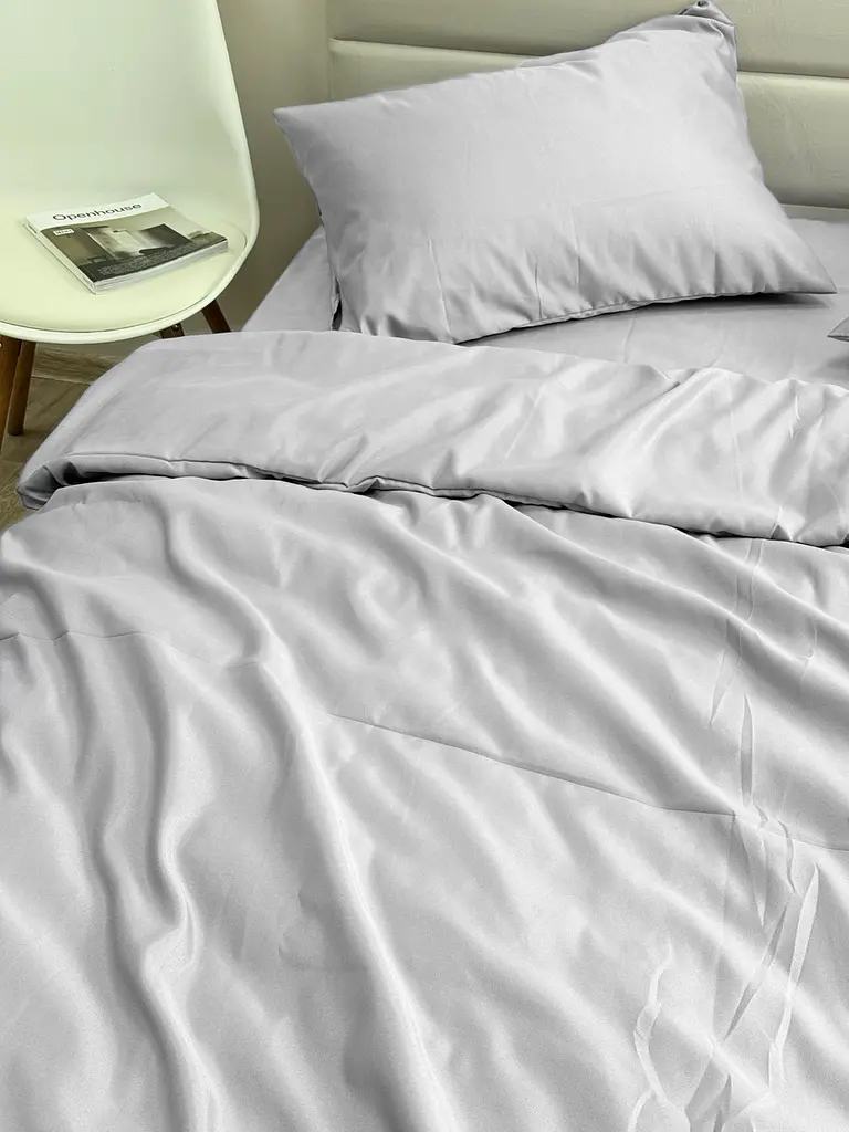 Комплект наволочок Ecotton 50х70 см 2 шт світло-сірого кольору Light Grey (25063) - фото 2