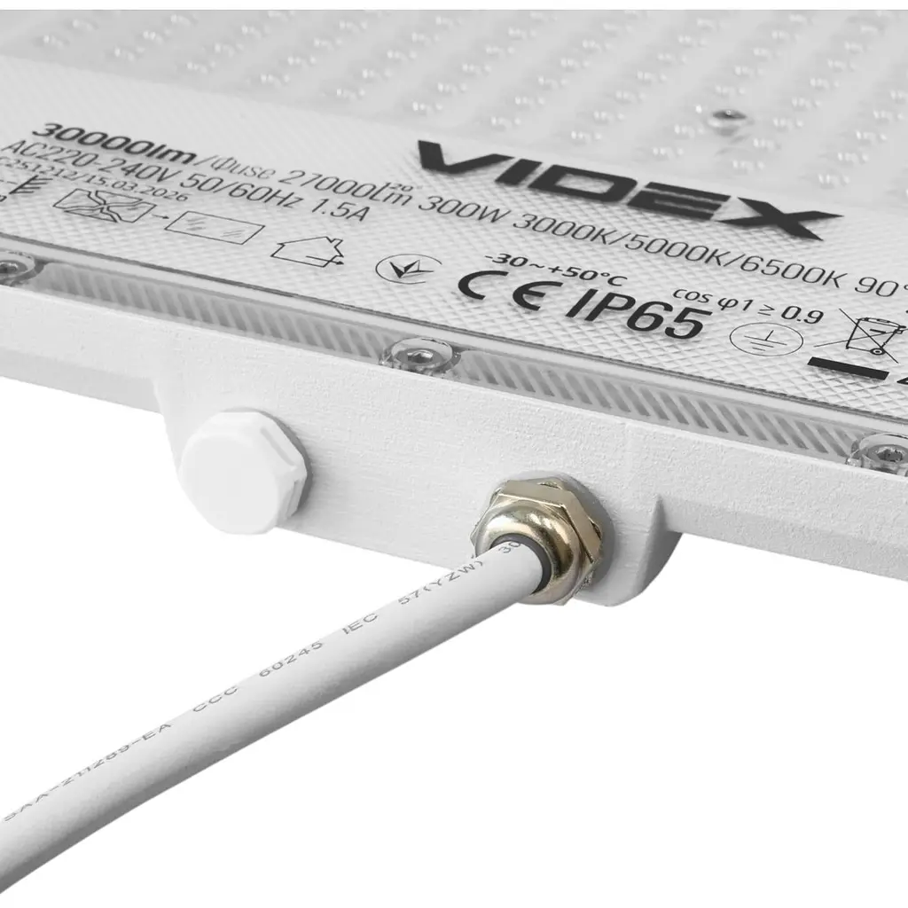 LED прожектор Videx VL-F5-300CW 300W 3000-5000-6500K 230V білий (VL-F5-300CW) - фото 7