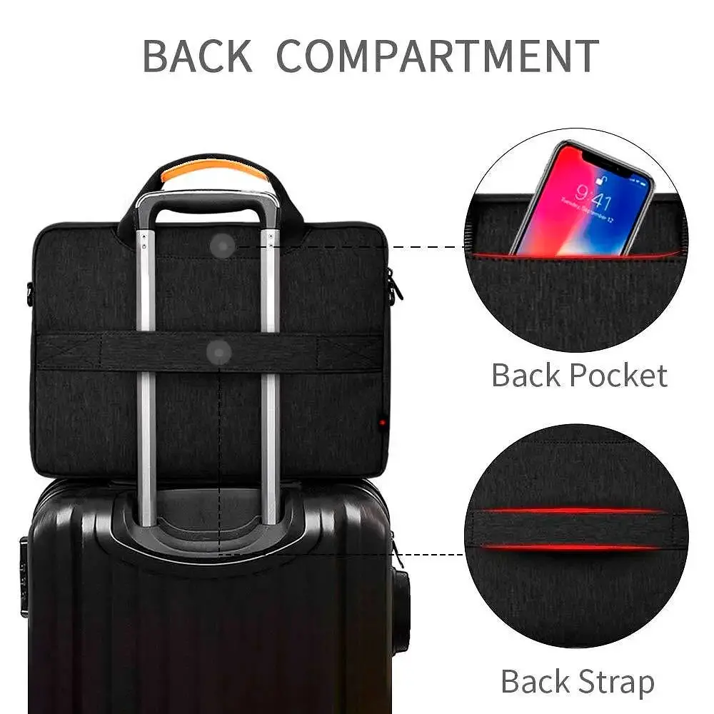 Сумка для ноутбука WiWU Pioneer Shoulder Handbag for MacBook 13.3/14` (Black) [81042] - фото 4