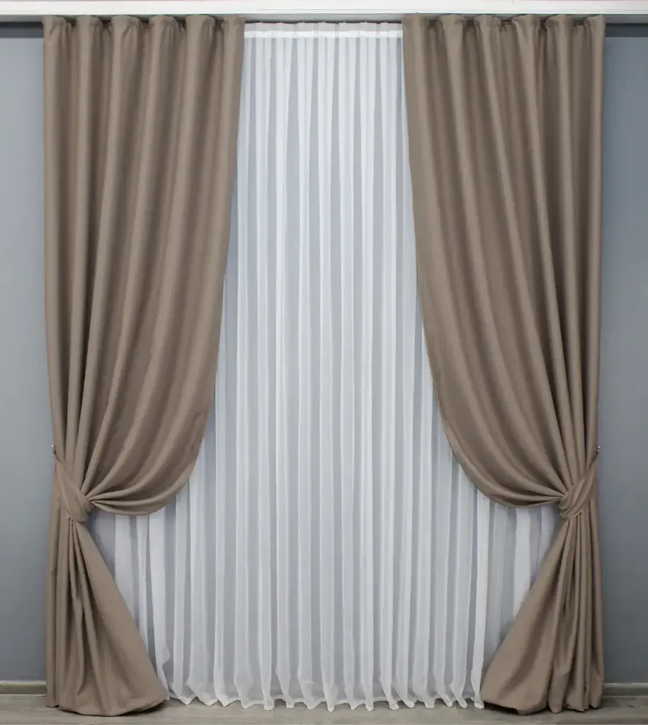 Комплект штор VR-Textil Midnight блекаут 2 шт 150x290 см капучино (1674ш) - фото 2