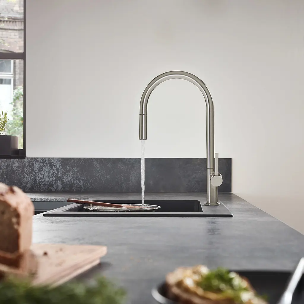 Змішувач Hansgrohe Talis 210 1jet кухонний з витяжним виливом Sbox Stainless Steel 72803800 Нержавіюча сталь - фото 3