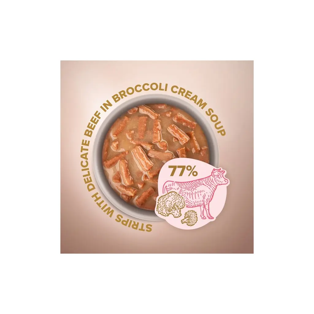 Вологий корм для кішок Club 4 Paws Selection Плюс Смужки з яловичиною у крем-супі з броколі 85 г (4820215368100) - фото 2