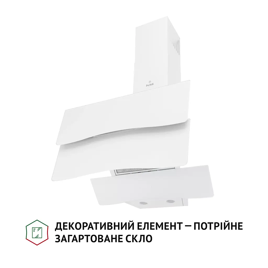 Витяжка декоративна похила Perfelli DNS 6482 D 850 WH LED - фото 4