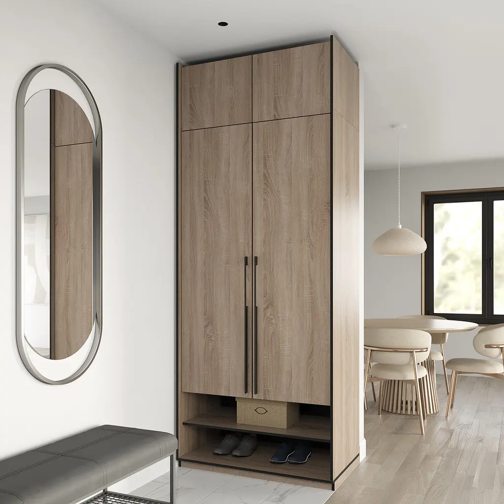 Шафа для одягу Flamecame зі штангою на 2 двері у передпокій FR-04 Дуб сонома - фото 3