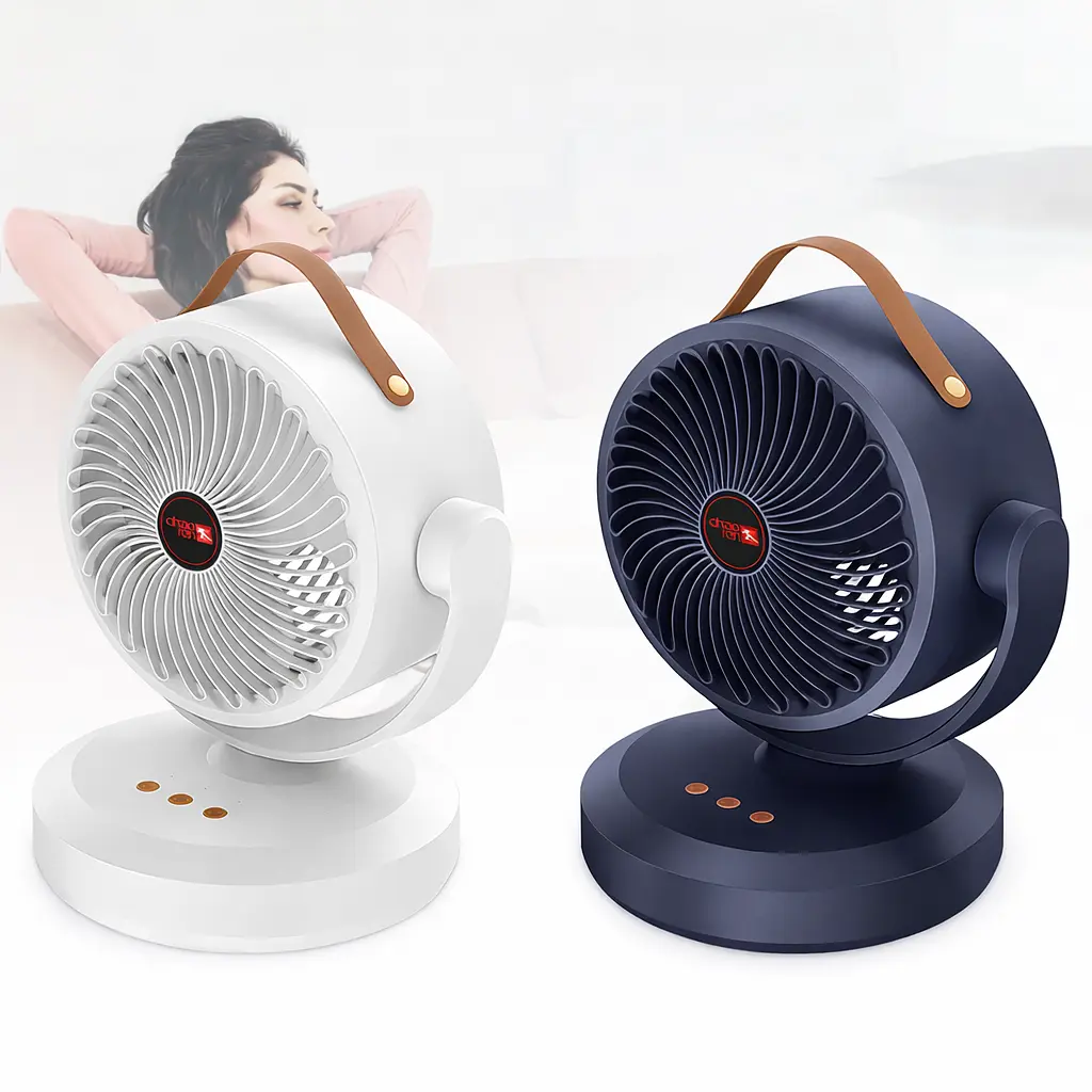 Акумуляторний міні вентилятор VU-05/FS-25 з поворотом / Вентилятор Mini fan з LED-підсвічуванням та USB - фото 2