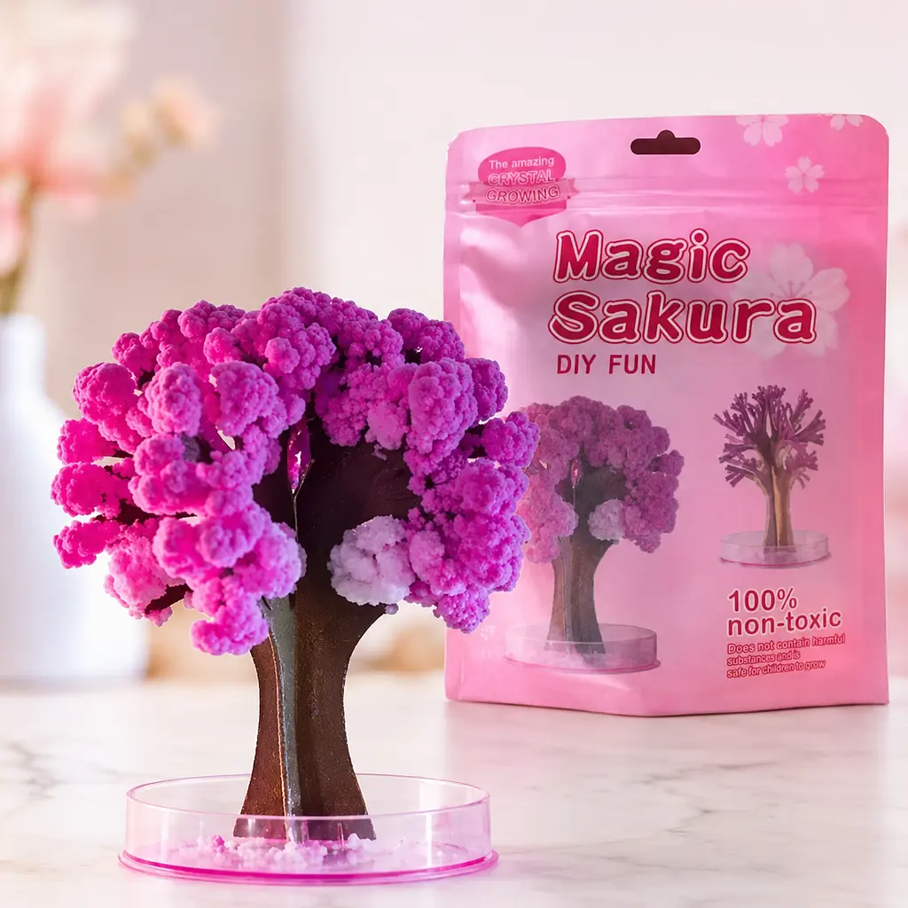 Штучна квітка сакури Magic Sakura / Творчий набір для вирощування кристалів - фото 4