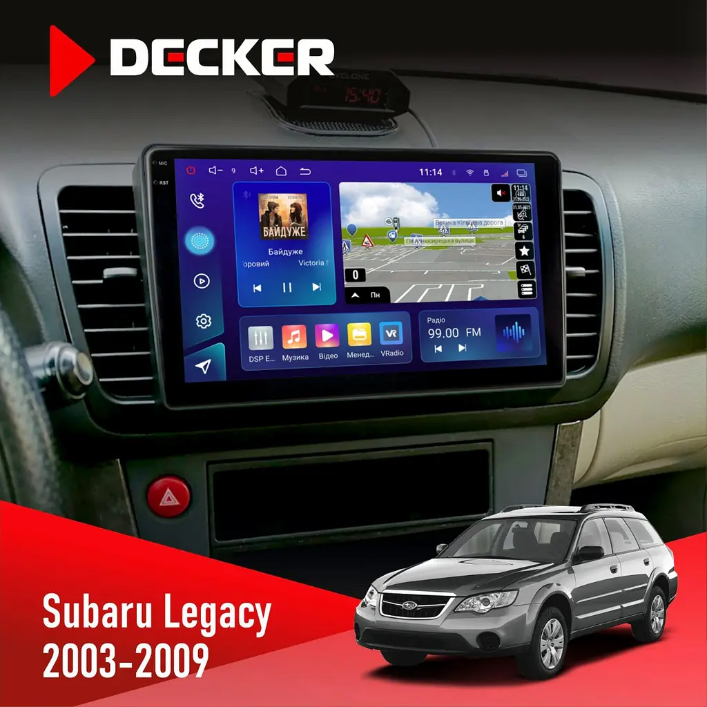 Штатна магнітола Subaru Legacy 2003-2009 Decker D9-009 4x64, DSP, 4G, 2k Decker (НФ-00008418)