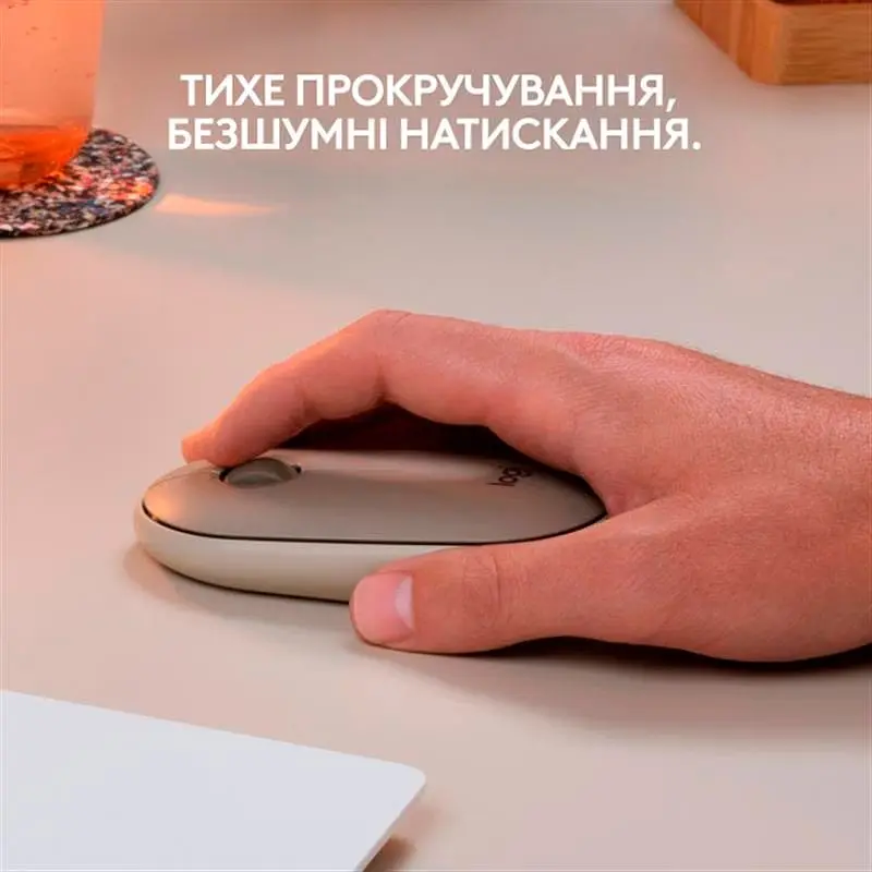 Миша Logitech Pebble M350 Sand (910-006751) [96643] - фото 7
