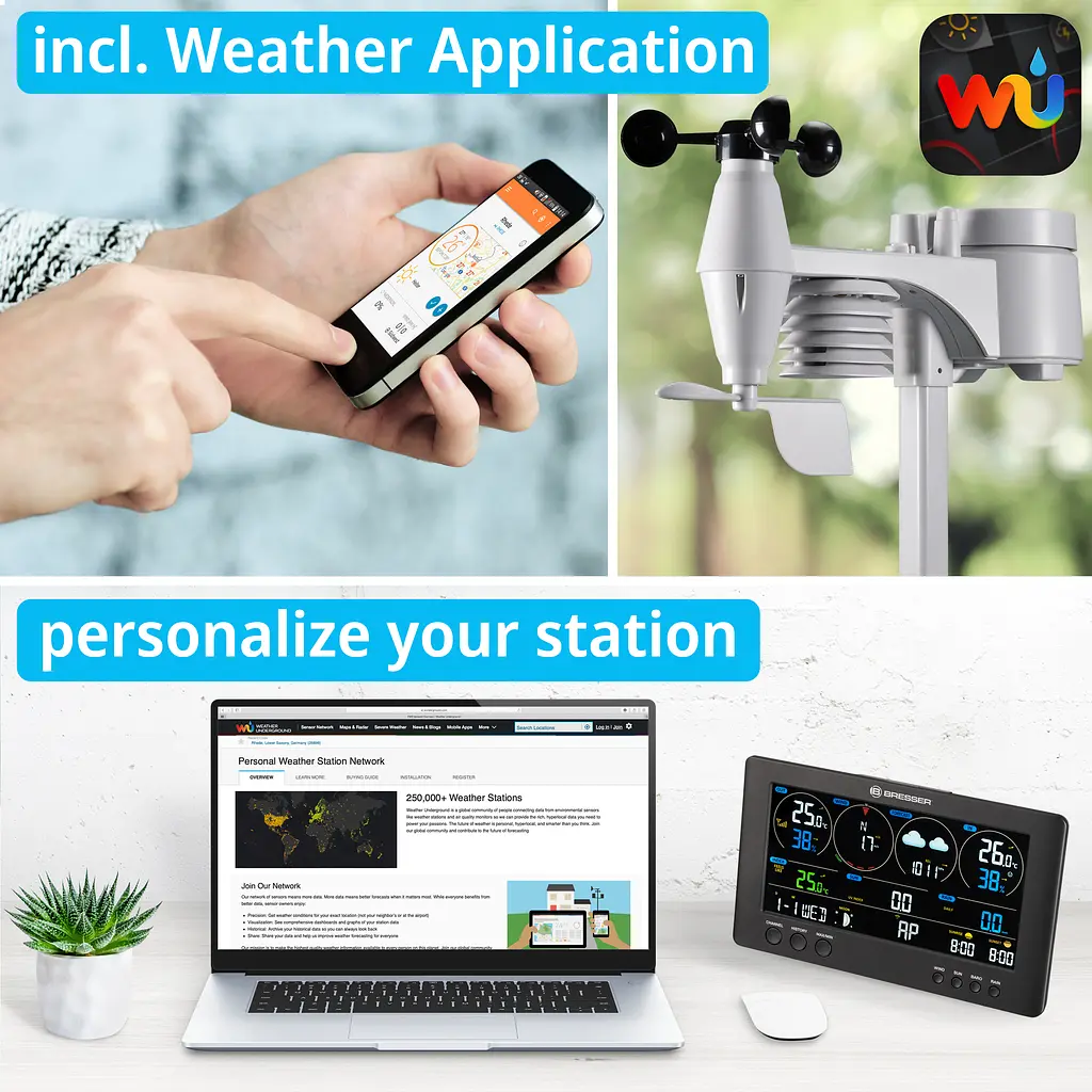 Метеостанція Bresser Professional WIFI Weather Centre 7in1 (WSX3001C) - фото 8