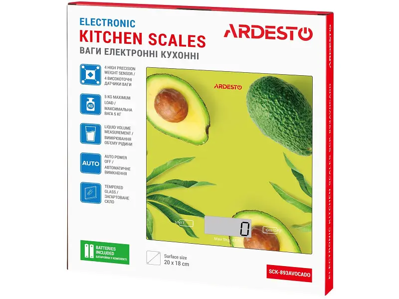 Ваги кухонні Ardesto SCK-893AVOCADO - фото 4