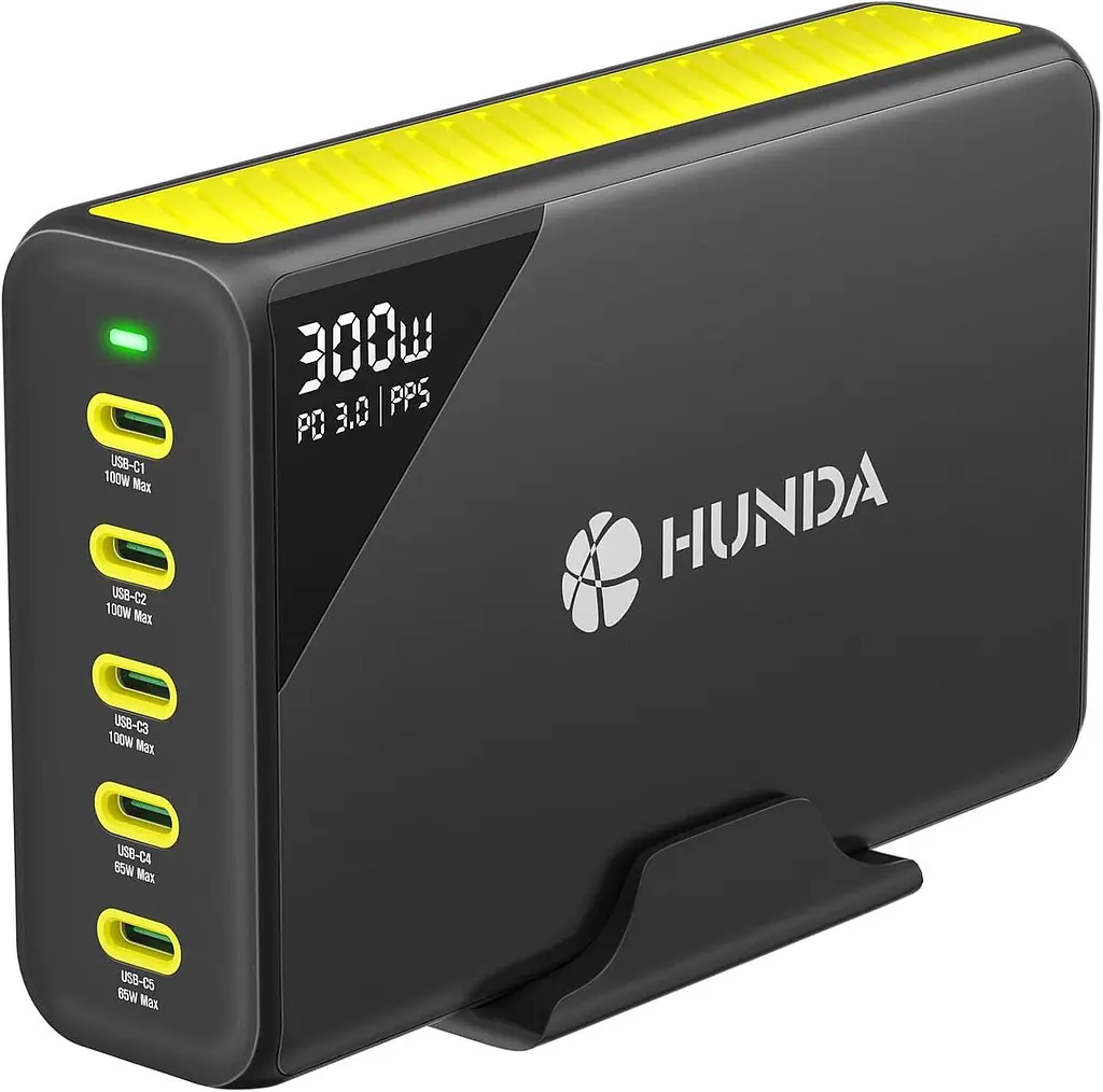 Потужний GaN зарядний пристрій HUNDA 300 Вт USB-C - фото 6