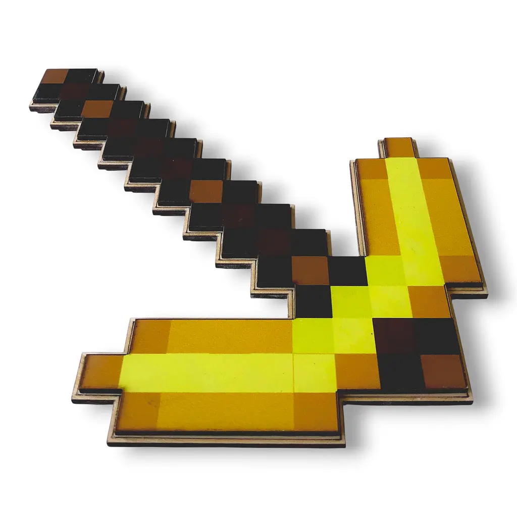 Набір іграшок Minecraft Золотий з фанери 2 шт. (кирка, лопата) (NF14) - фото 5