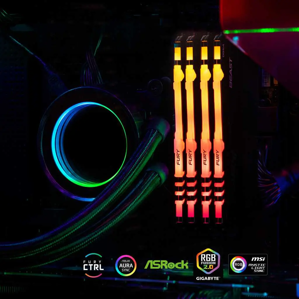 Модуль пам'яті Kingston Fury DDR4 16Gb (2x8) Beast 3200 MHz RGB (KF432C16BBAK2/16) Б/в - фото 7