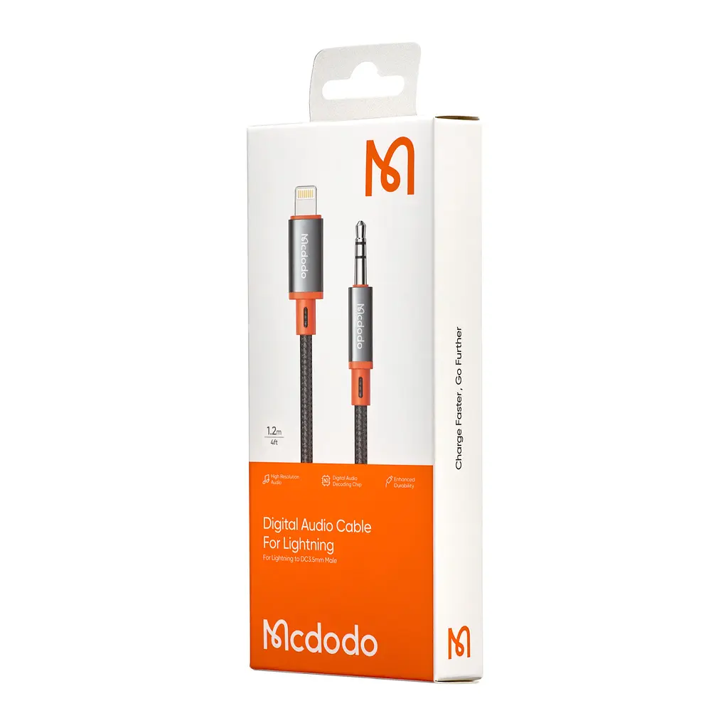 Кабель McDodo Castle Series Lightning to 3.5mm Male Cable 1.2m CA-0780 Black - фото 2
