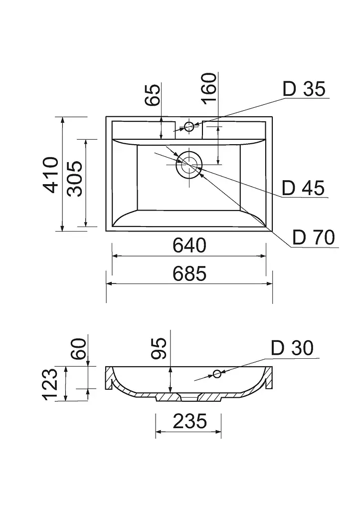 Раковина Adamant Streng New 70 white 100002879, Білий - фото 6