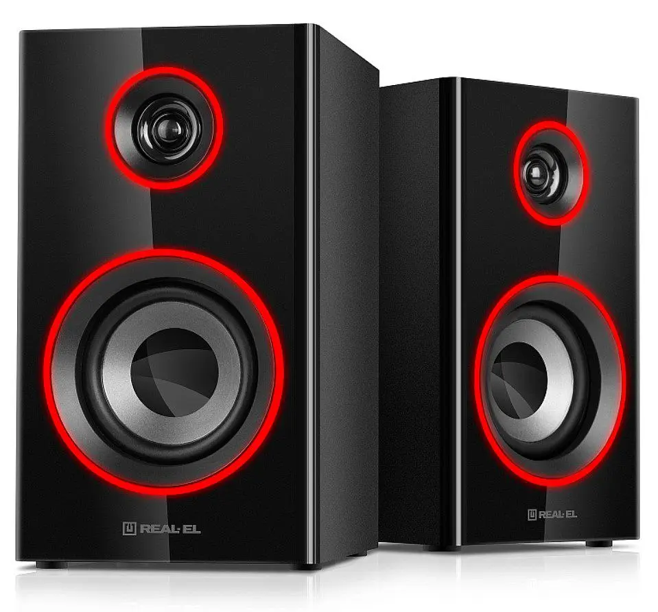 Компьютерные колонки 2.0 REAL-EL RS415 20Вт RGB Bluetooth Black - фото 4