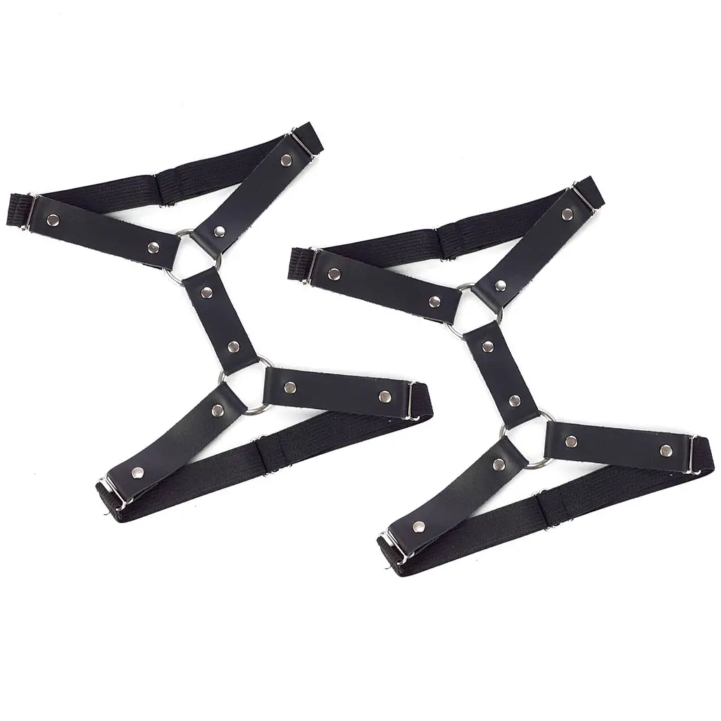 Гартери на ногу із натуральної шкіри Art of Sex - Kristina Leg Garters (2 шт), колір Чорний Art of Sex SO6601 96198 - фото 3