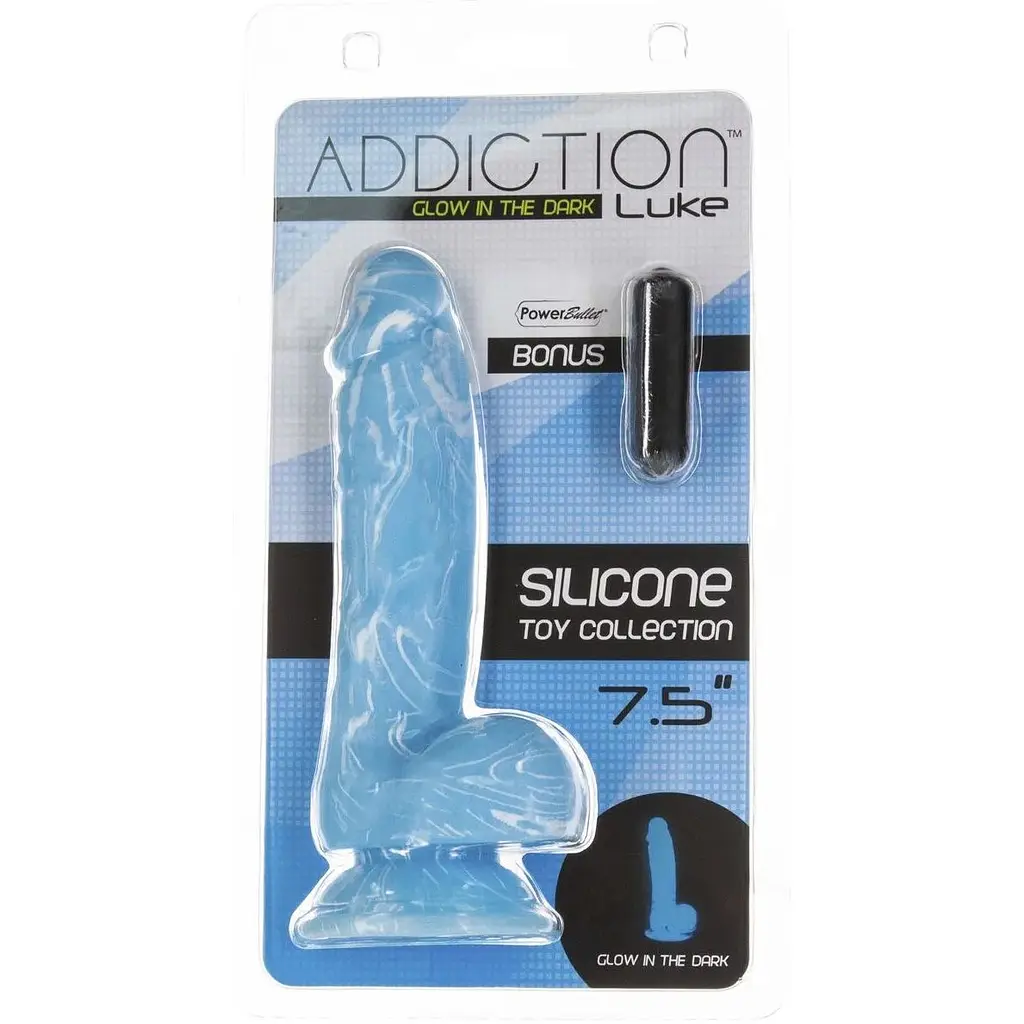 Фалоімітатор Addiction - Luke - 7.5, що світиться у темряві - фото 6
