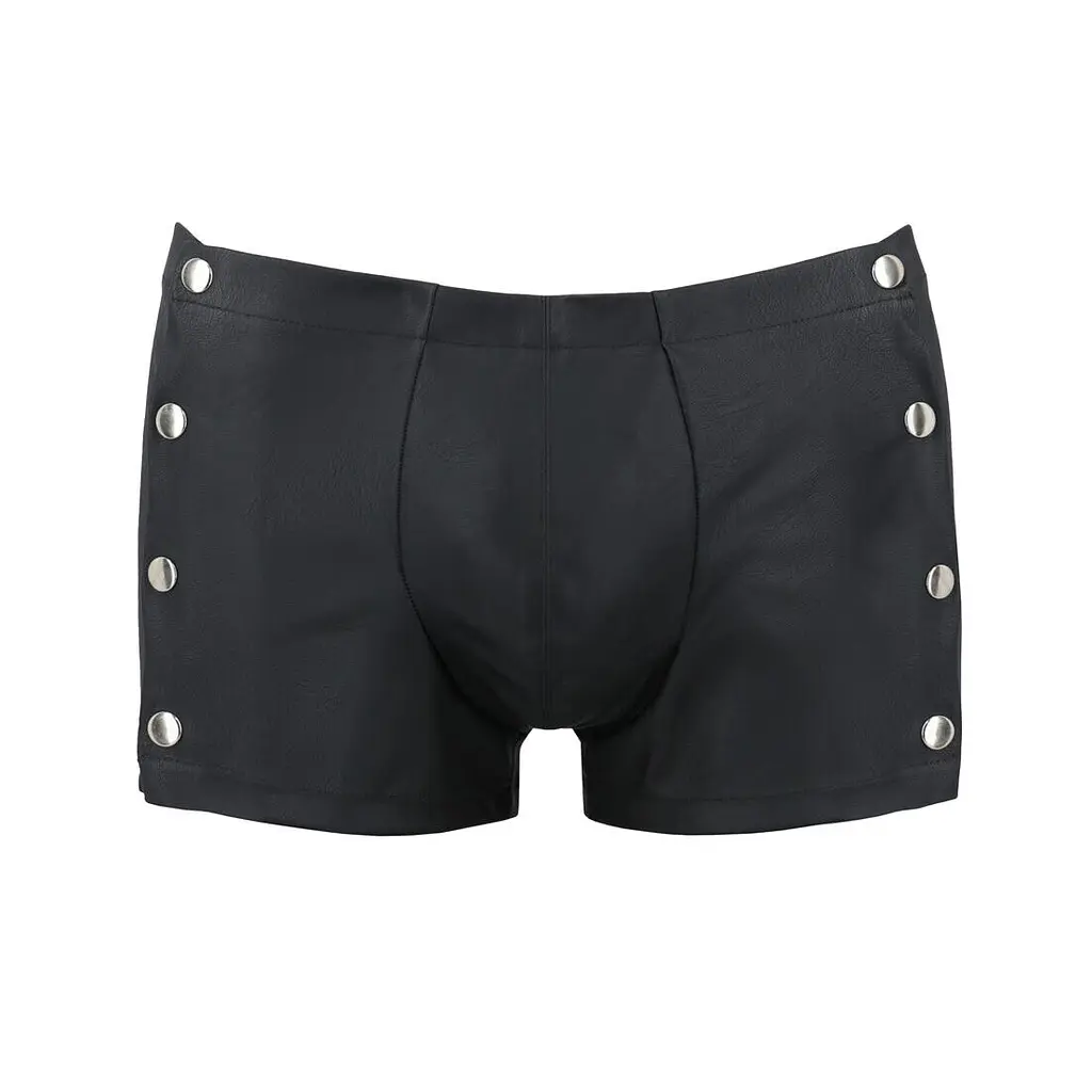 Чоловічі шкіряні боксери із заклепками Passion 048 SHORT DAVID L/XL Black - фото 5