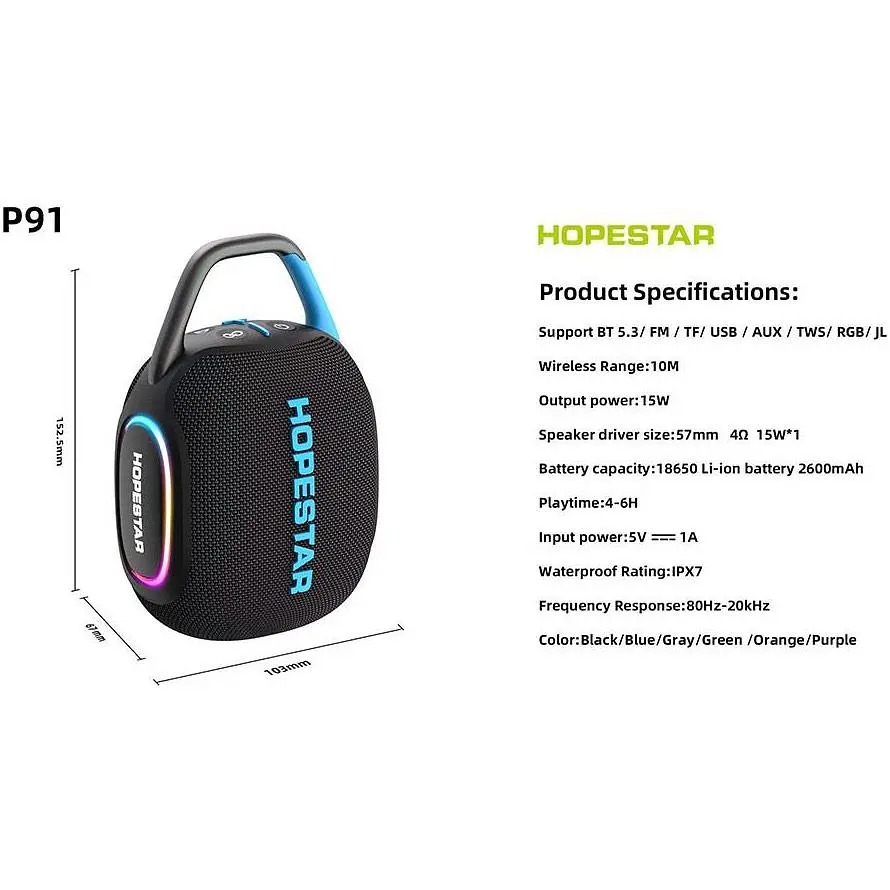 Портативна акустика Hopestar P91 15W Black [172021] - фото 5