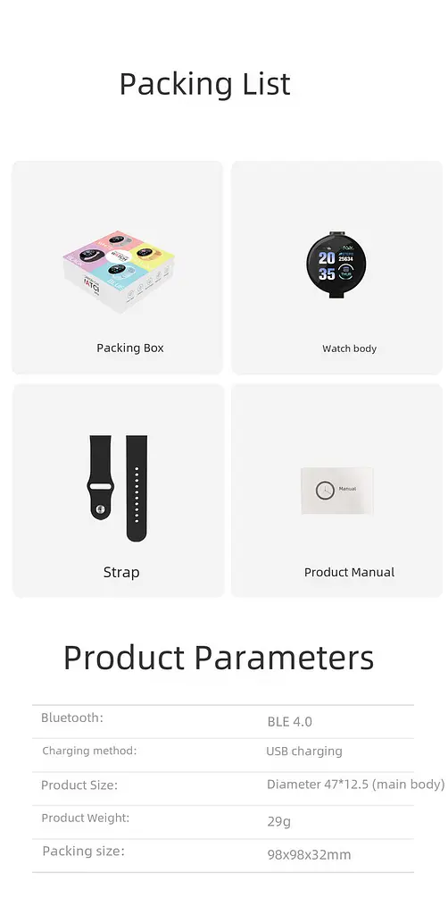 Смарт-часы фитнес-браслет D18 умный трекер с пульсометром White (18794) - фото 4